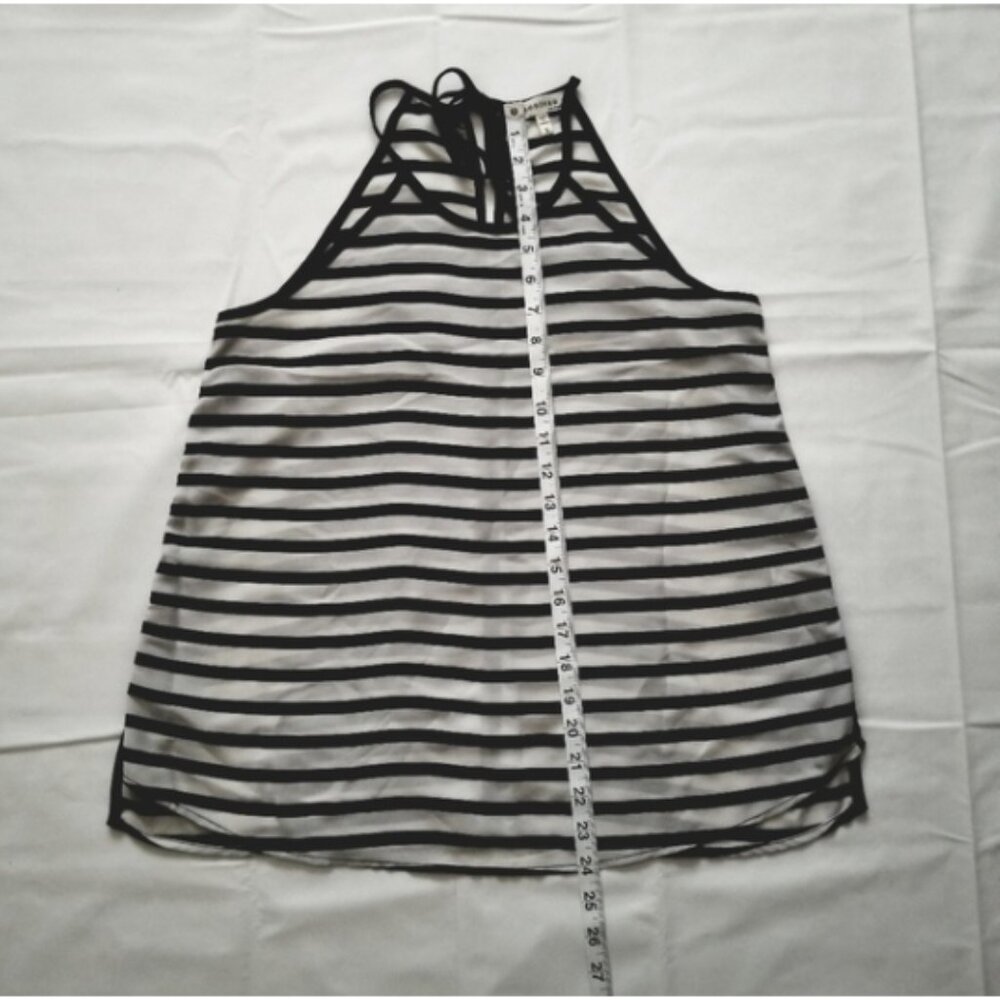 Monteau Los Angeles Black & White Stripe Tie Back Sleeveless Tank Top Size Small - Picture 15 of 16